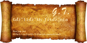 Góliáth Titánia névjegykártya